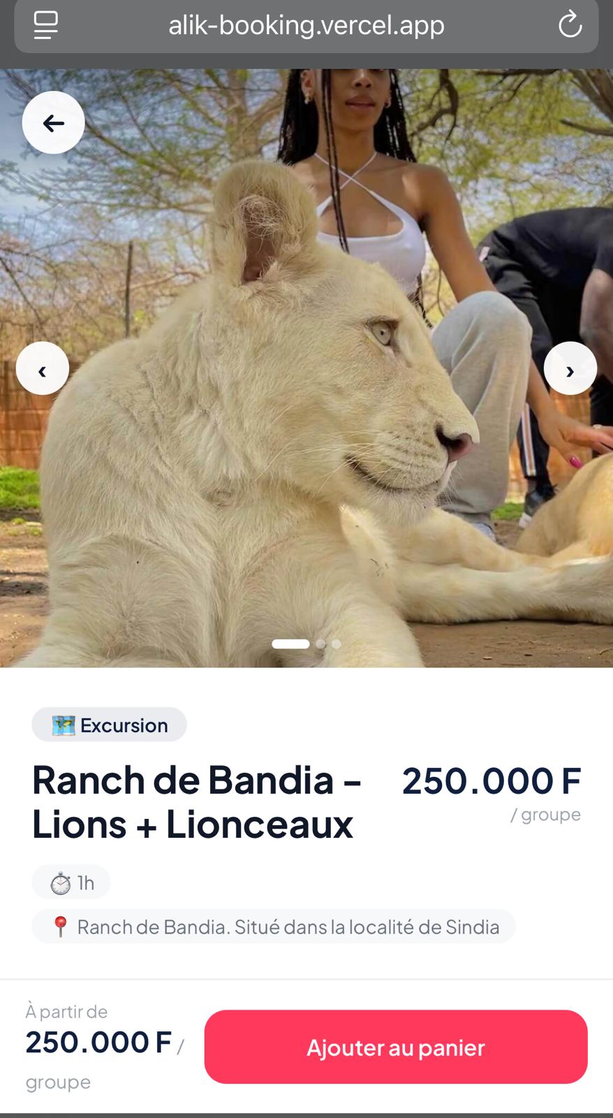 Ranch de Bandia — Lions et Lionceaux, excursion Sénégal